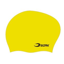 Badmössa för långt hår gul från Svenska varumärket Soak. Bra badmössa till simning och crawlkursen