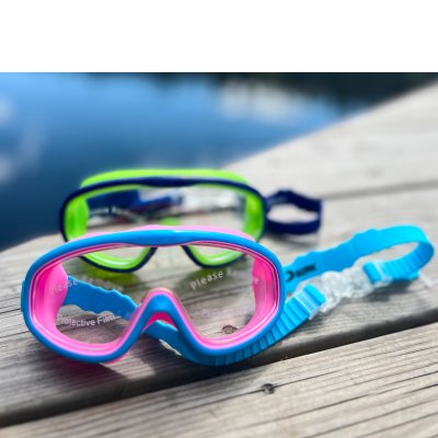 Simmask/simglasögon barn 3-8 år Shark rosa/turkos - Soak