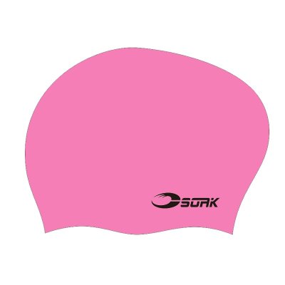 Badmössa ljusrosa för långt hår i silikon från Svenska varumärket Soak.