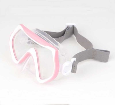 Cyklop till barn i en fin rosa färg med neoprenband.